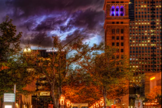 16th Street at night